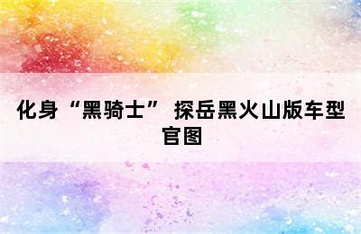 化身“黑骑士” 探岳黑火山版车型官图